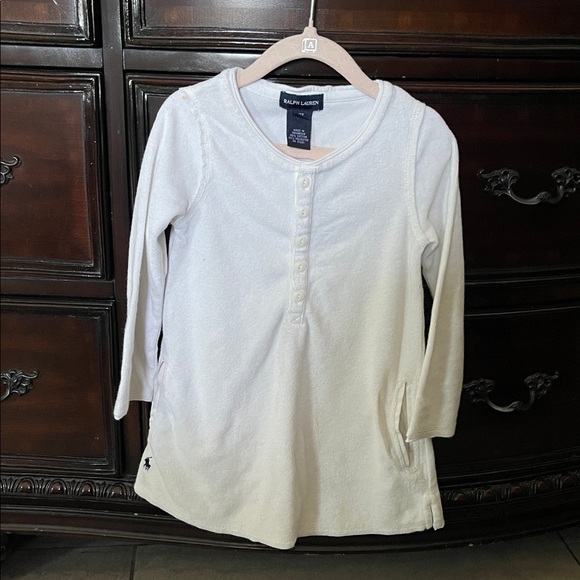 Ralph Lauren Cream Long Sleeve Henley - Picture 1 of 6
